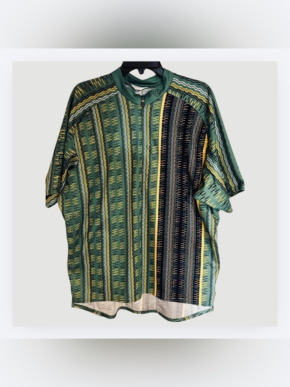 Pearl iZumi Green and Blue Patterned Cycling Jersey, Size XL